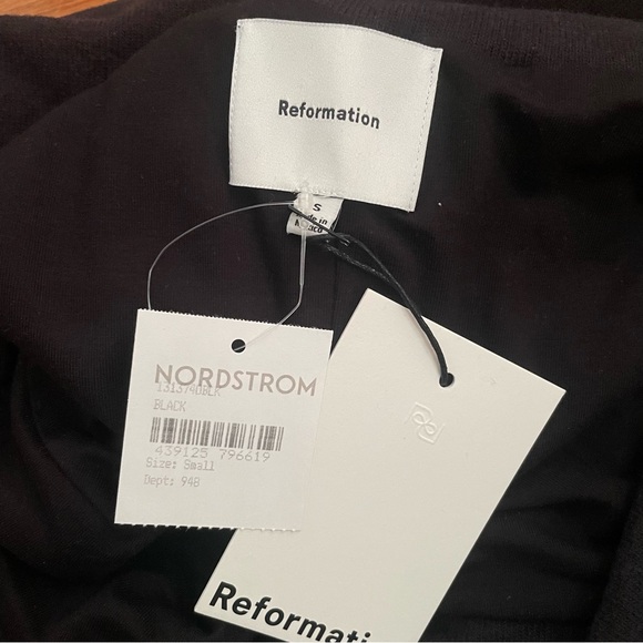 NWT Reformation Josefina Ribbed Off the Shoulder Bodycon Dress Size Small - Picture 8 of 8